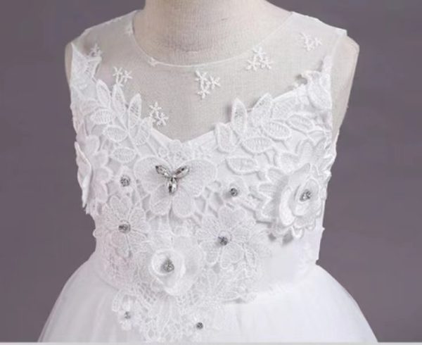 White dress dress for girls ages 6-9-162 - Image 4